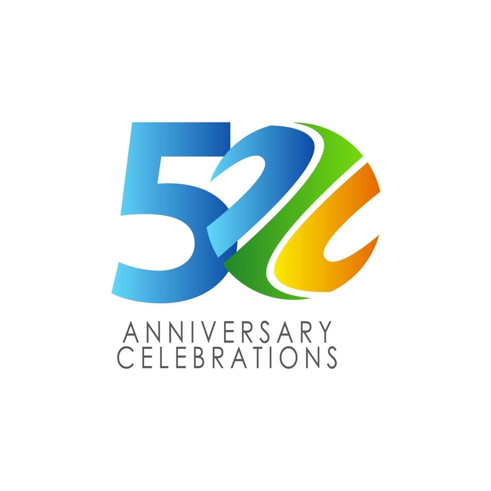 50 Years Anniversary Celebration Vector Template Design Illustration