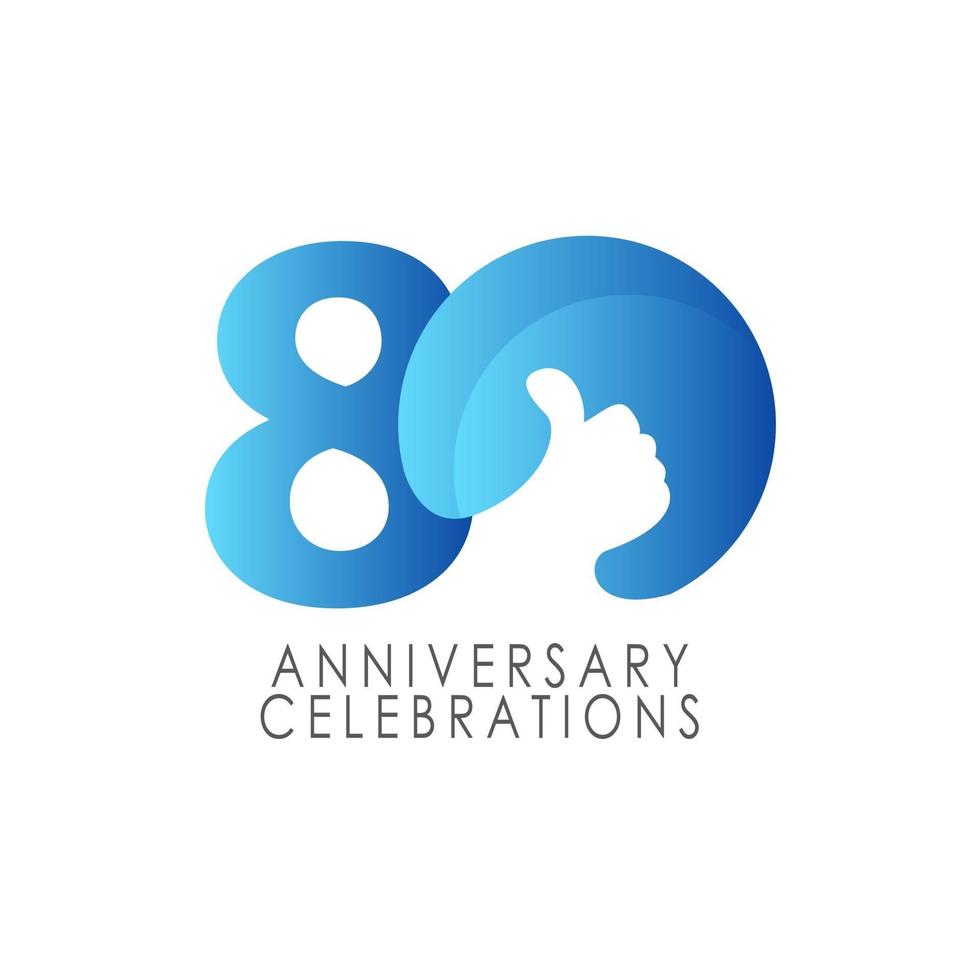 80 Years Anniversary Celebration Vector Template Design Illustration