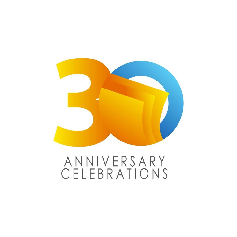 30 Years Anniversary Celebration Vector Template Design Illustration