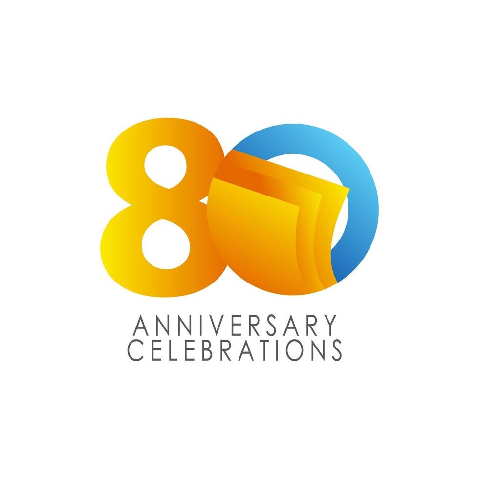 80 Years Anniversary Celebration Vector Template Design Illustration