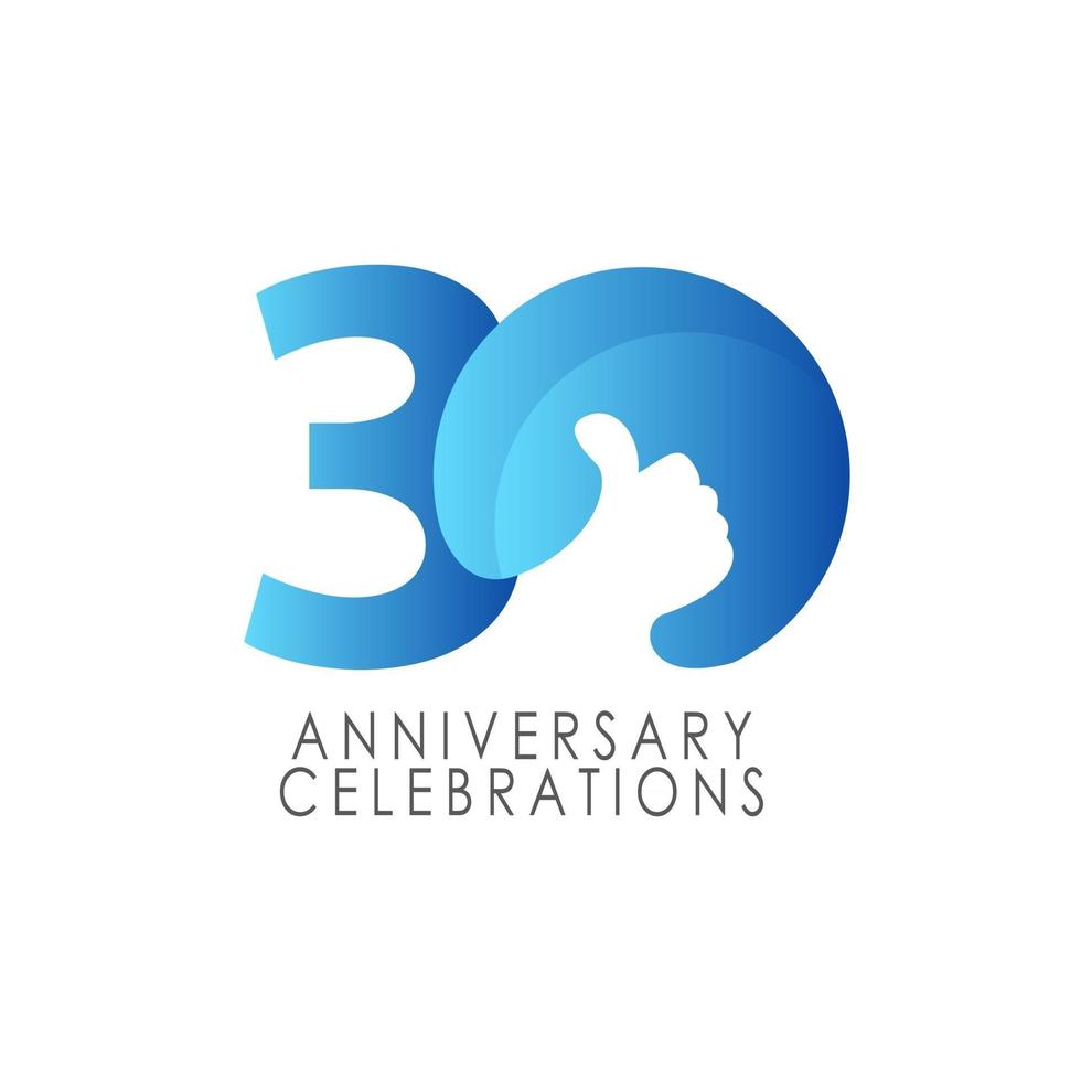 30 Years Anniversary Celebration Vector Template Design Illustration