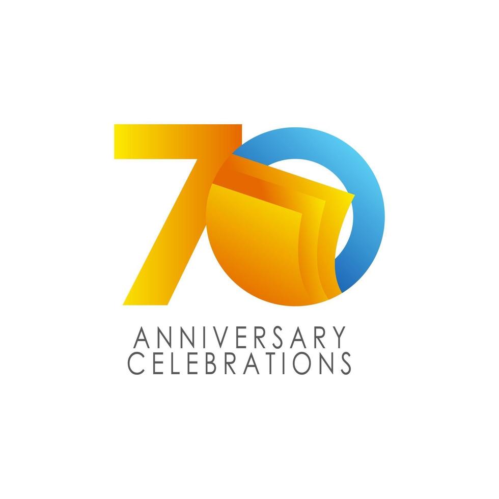 70 Years Anniversary Celebration Vector Template Design Illustration