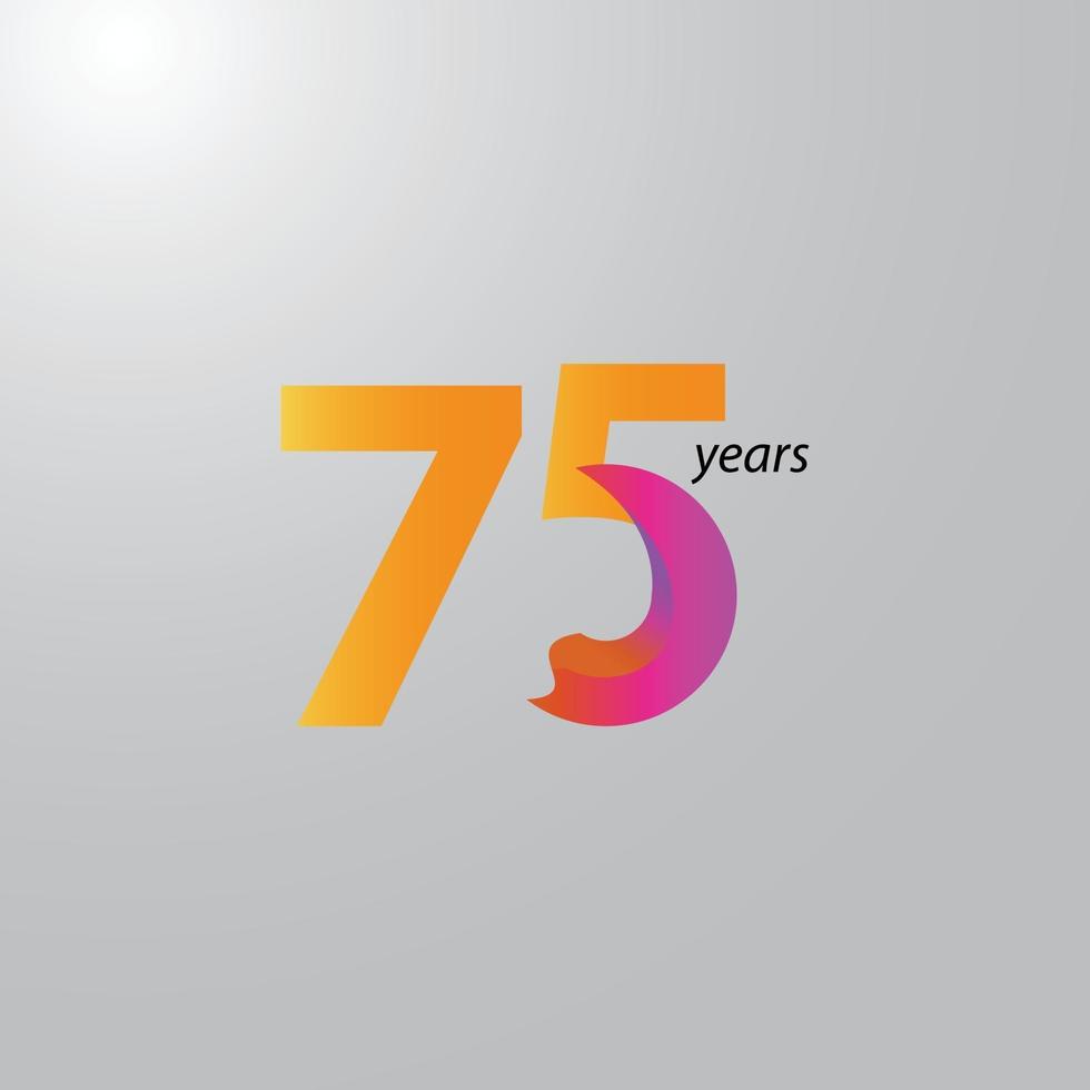 75 Years Anniversary Celebration Vector Template Design Illustration