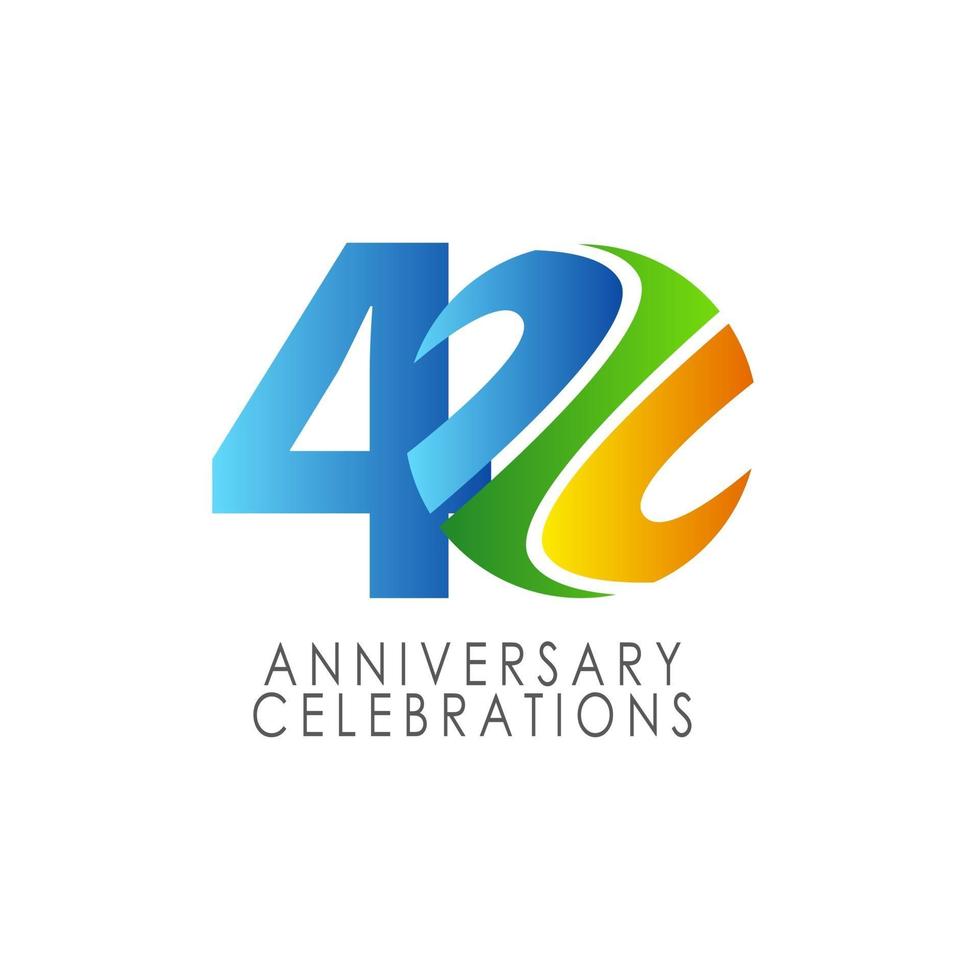 40 Years Anniversary Celebration Vector Template Design Illustration