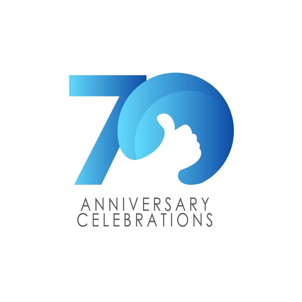 70 Years Anniversary Celebration Vector Template Design Illustration