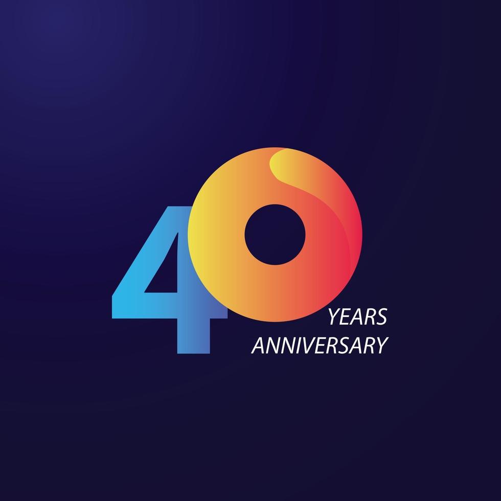 40 Years Anniversary Celebration Vector Template Design Illustration