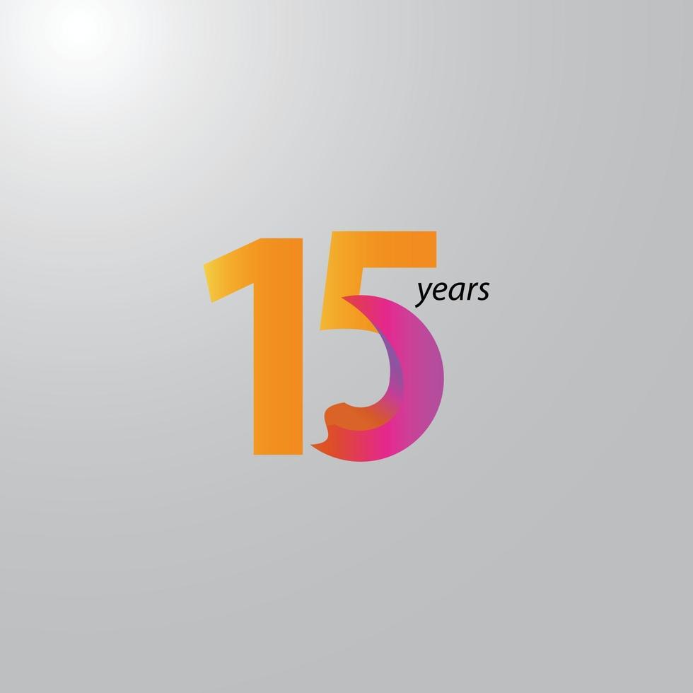 15 Years Anniversary Celebration Vector Template Design Illustration