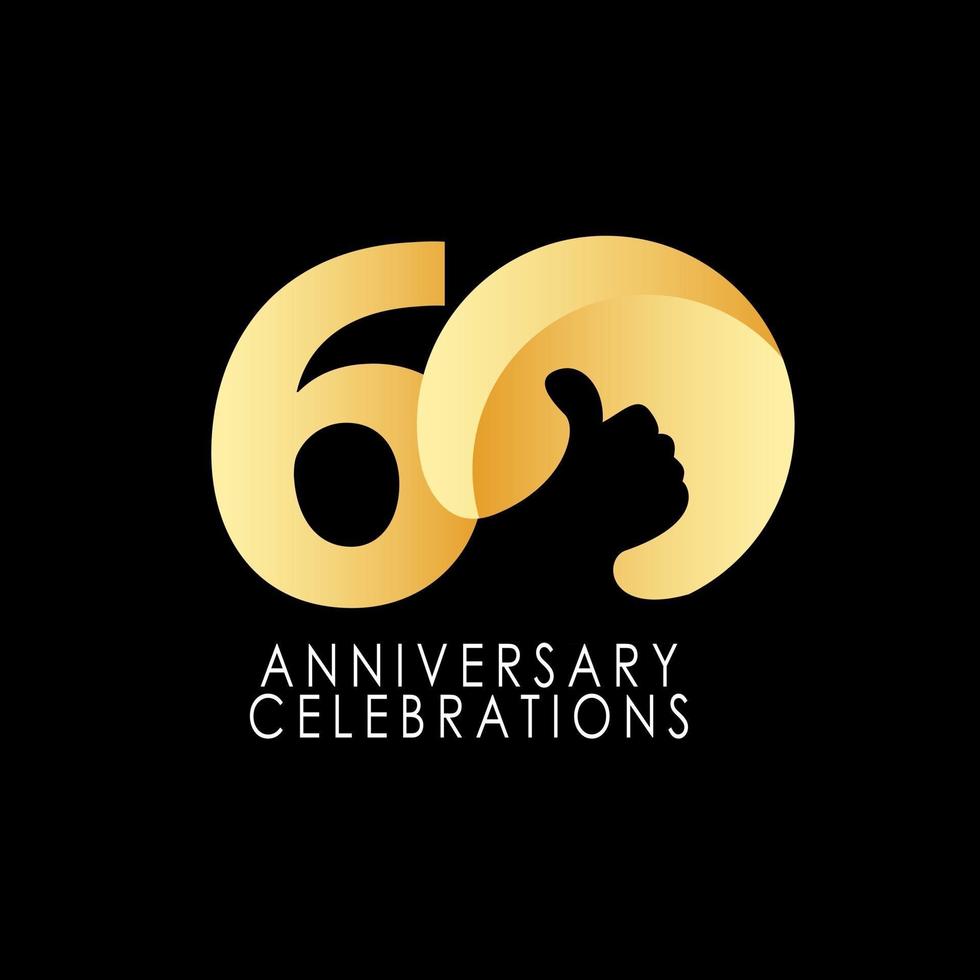 60 Years Anniversary Celebration Vector Template Design Illustration
