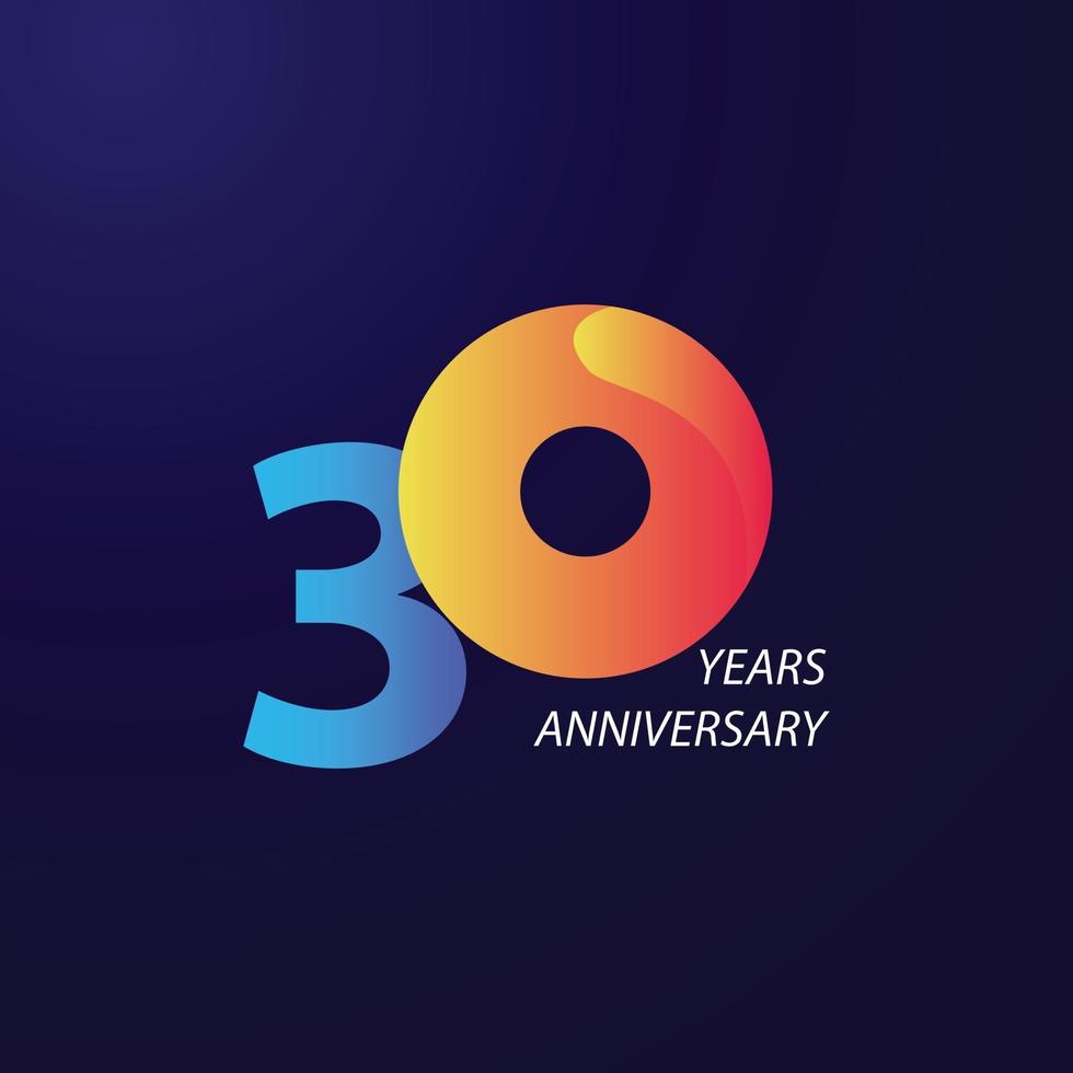 30 Years Anniversary Celebration Vector Template Design Illustration