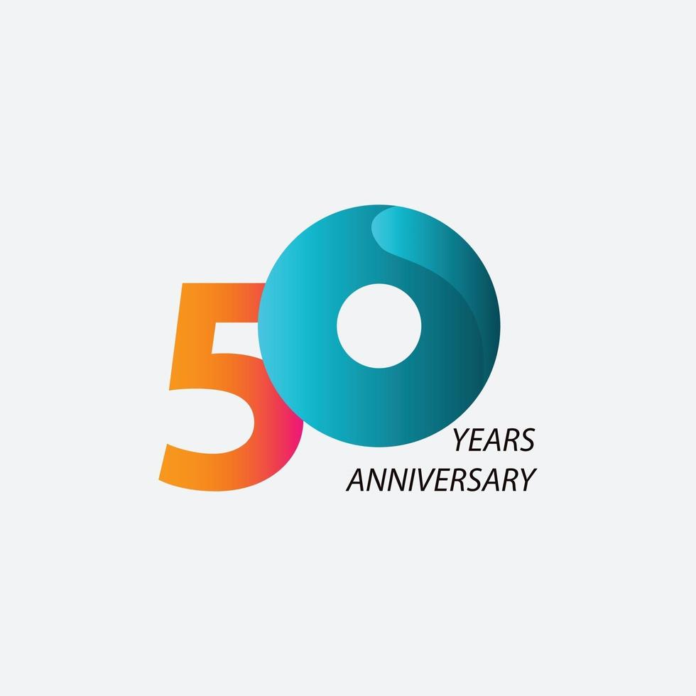 Ilustración de diseño de plantilla de vector de celebración de aniversario de 50 años