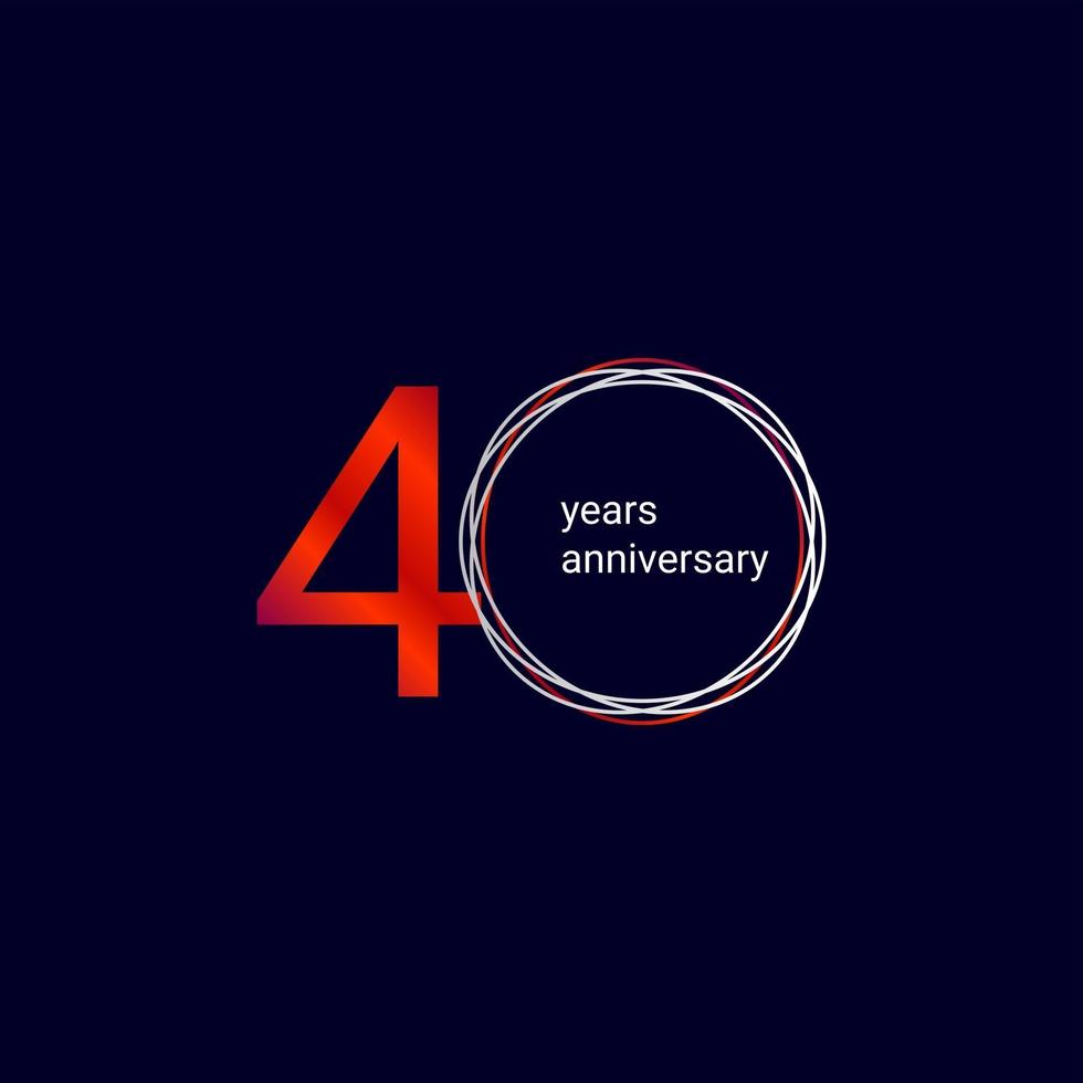 40 Years Anniversary Celebration Vector Template Design Illustration