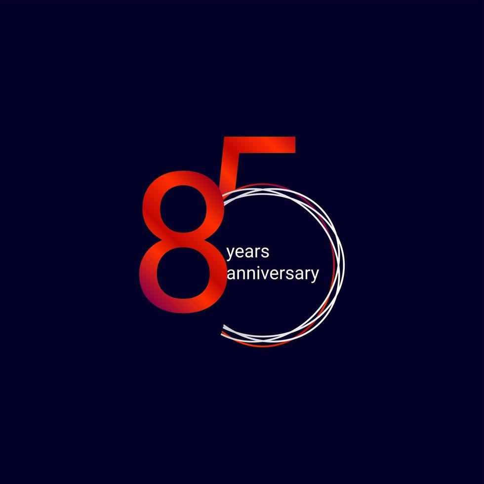 85 Years Anniversary Celebration Vector Template Design Illustration