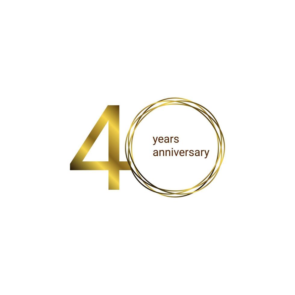 40 Years Anniversary Celebration Vector Template Design Illustration