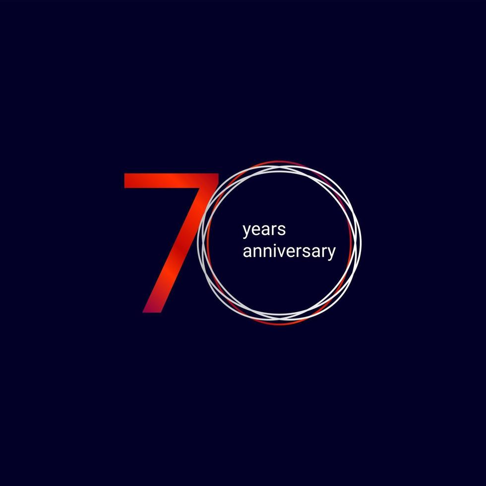 70 Years Anniversary Celebration Vector Template Design Illustration