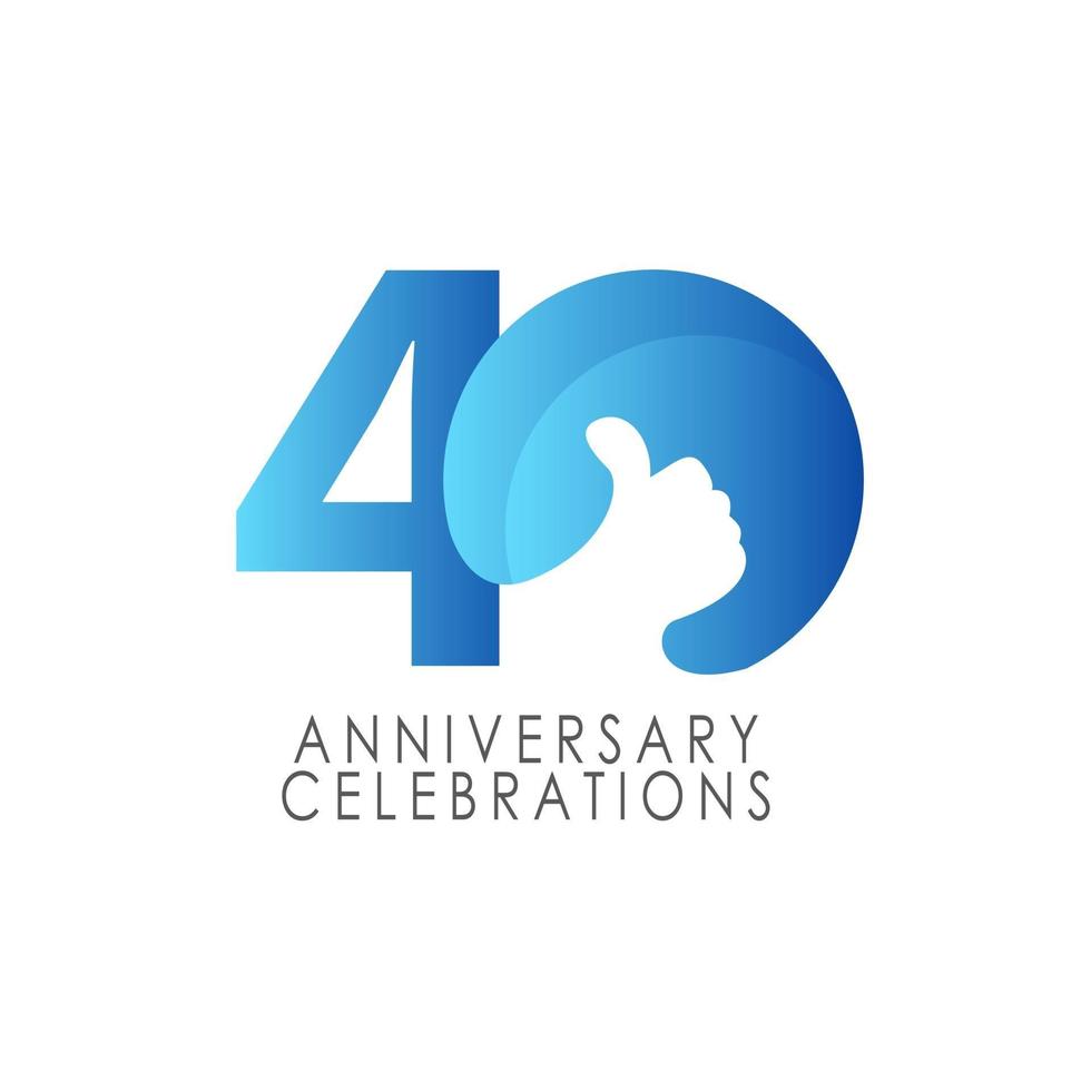 40 Years Anniversary Celebration Vector Template Design Illustration