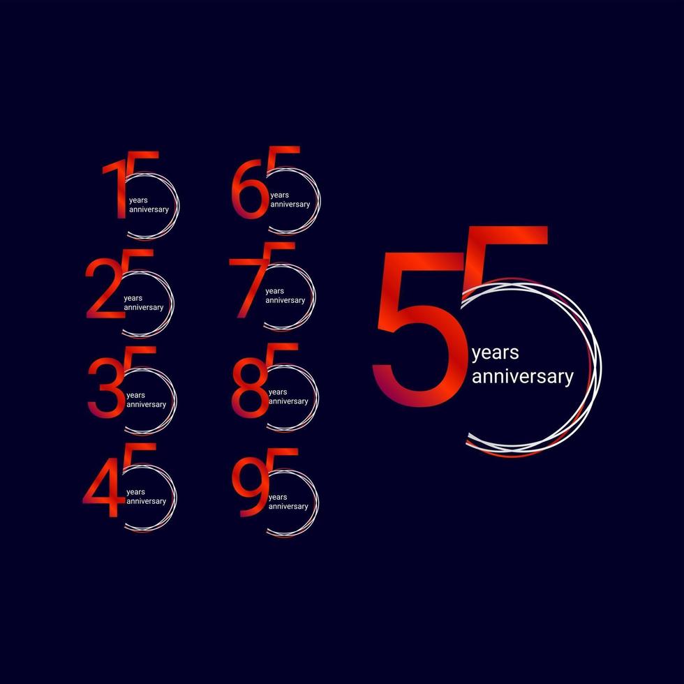 55 Years Anniversary Celebration Vector Template Design Illustration