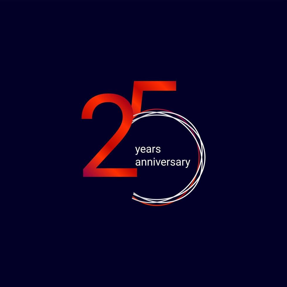 25 Years Anniversary Celebration Vector Template Design Illustration