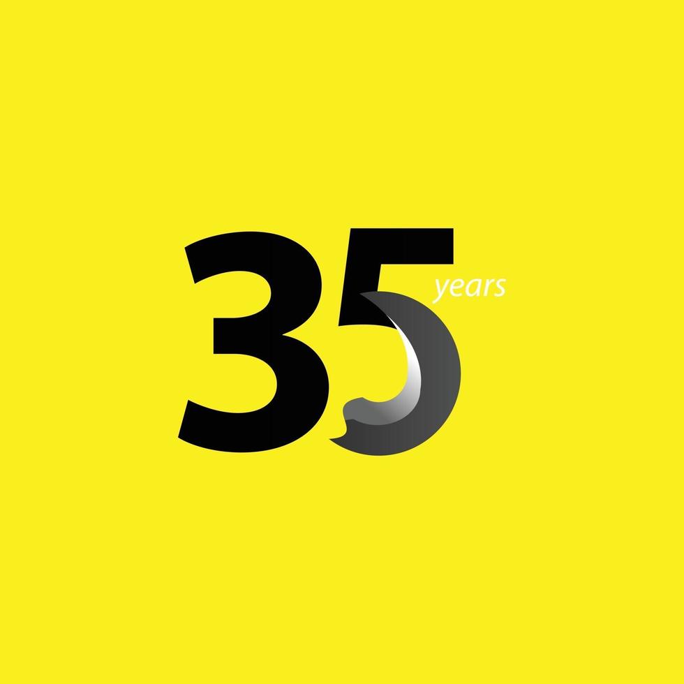 35 Years Anniversary Celebration Vector Template Design Illustration