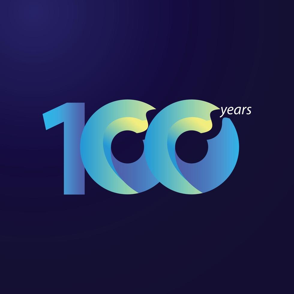 Ilustración de diseño de plantilla de vector de celebración de aniversario de 100 años