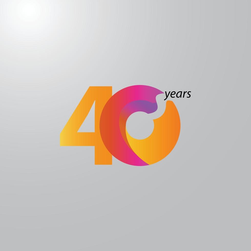 40 Years Anniversary Celebration Vector Template Design Illustration