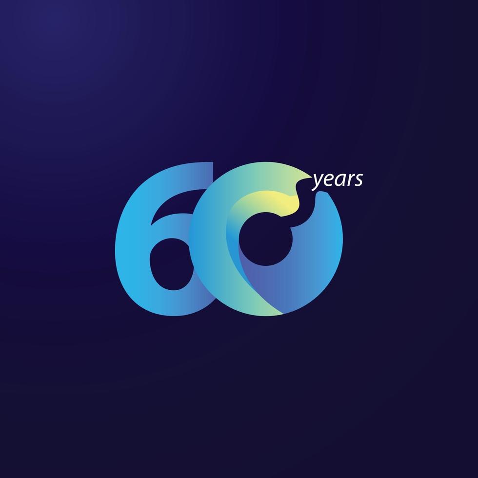 60 Years Anniversary Celebration Vector Template Design Illustration
