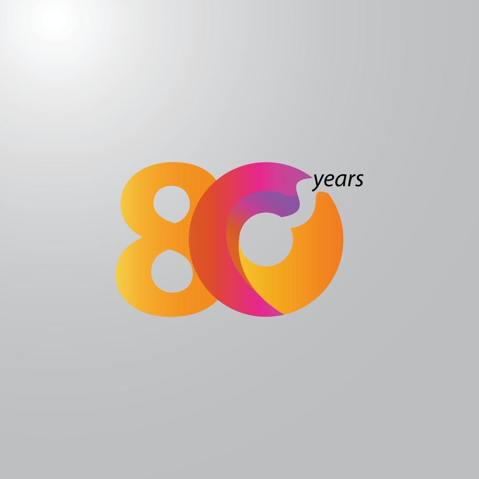 80 Years Anniversary Celebration Vector Template Design Illustration