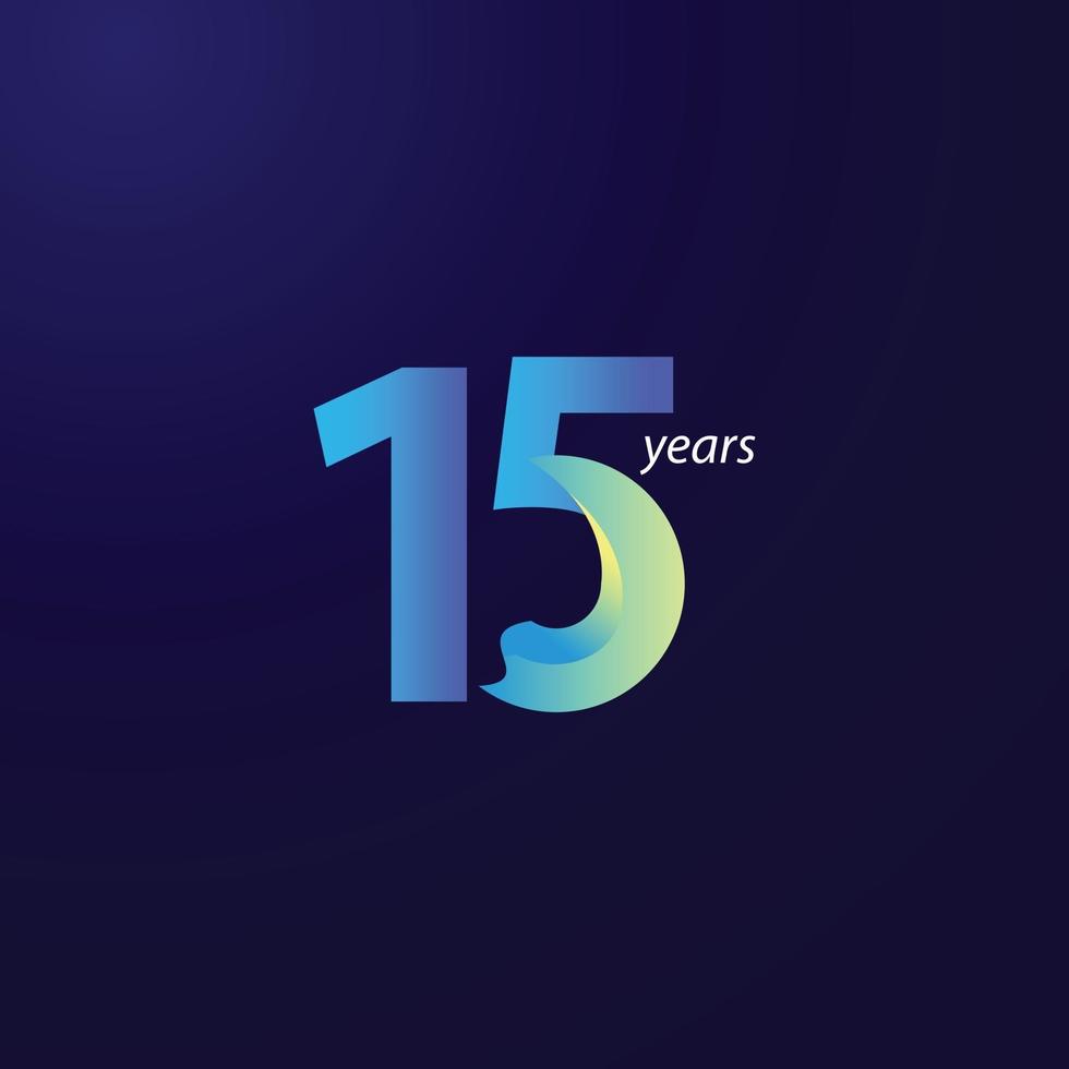 15 Years Anniversary Celebration Vector Template Design Illustration