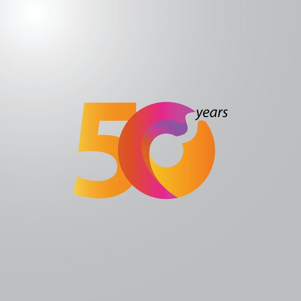 Ilustración de diseño de plantilla de vector de celebración de aniversario de 50 años