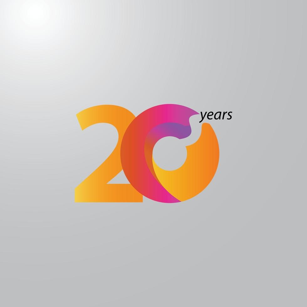 20 Years Anniversary Celebration Vector Template Design Illustration
