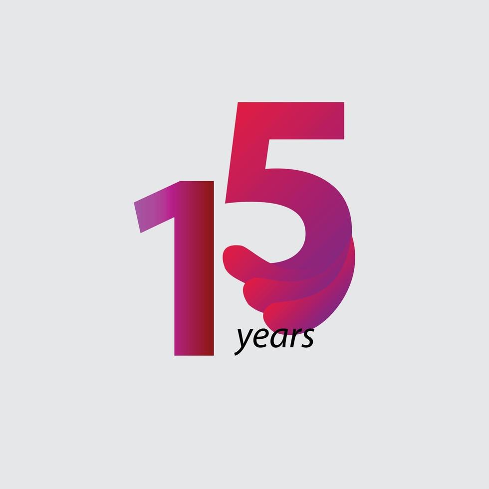 15 Years Anniversary Celebration Vector Template Design Illustration