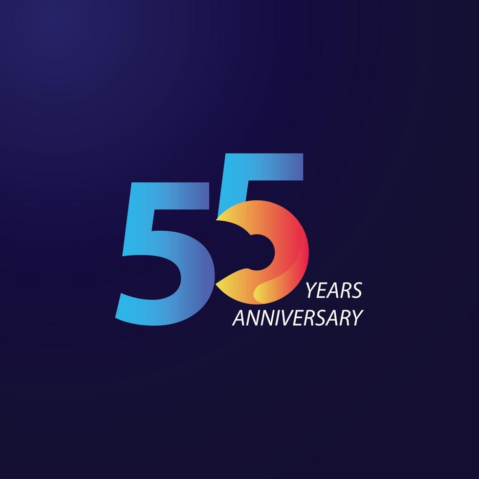 55 Years Anniversary Celebration Vector Template Design Illustration