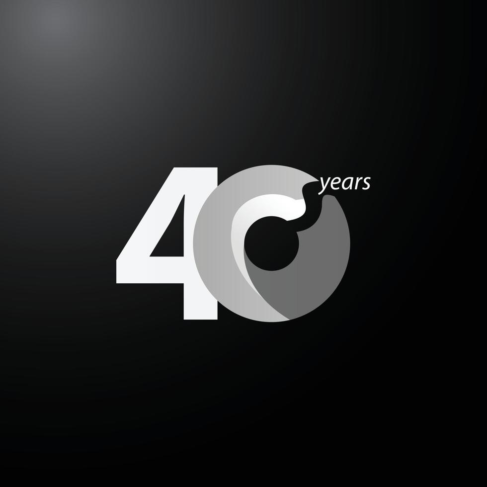 40 Years Anniversary Celebration Vector Template Design Illustration