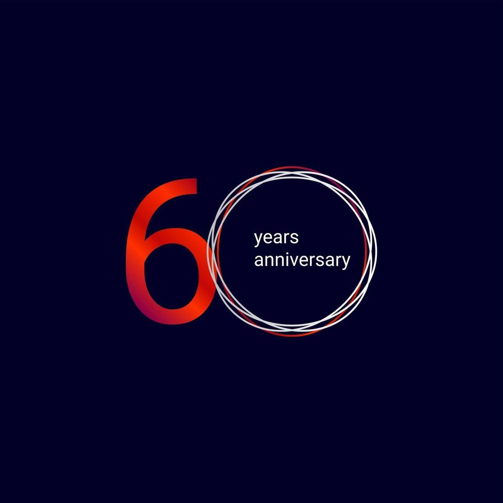 60 Years Anniversary Celebration Vector Template Design Illustration