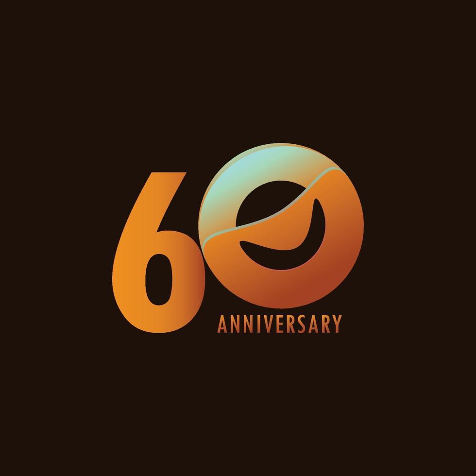 Ilustración de diseño de plantilla de vector de celebración de aniversario de 60 años