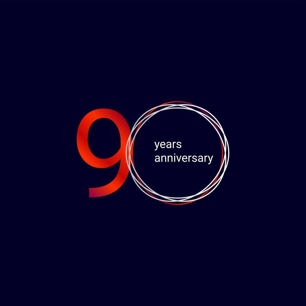 90 Years Anniversary Celebration Vector Template Design Illustration