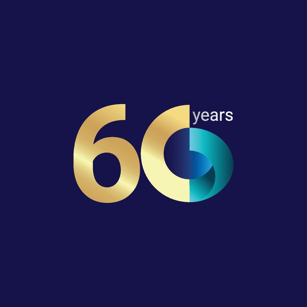 60 Years Anniversary Celebration Vector Template Design Illustration