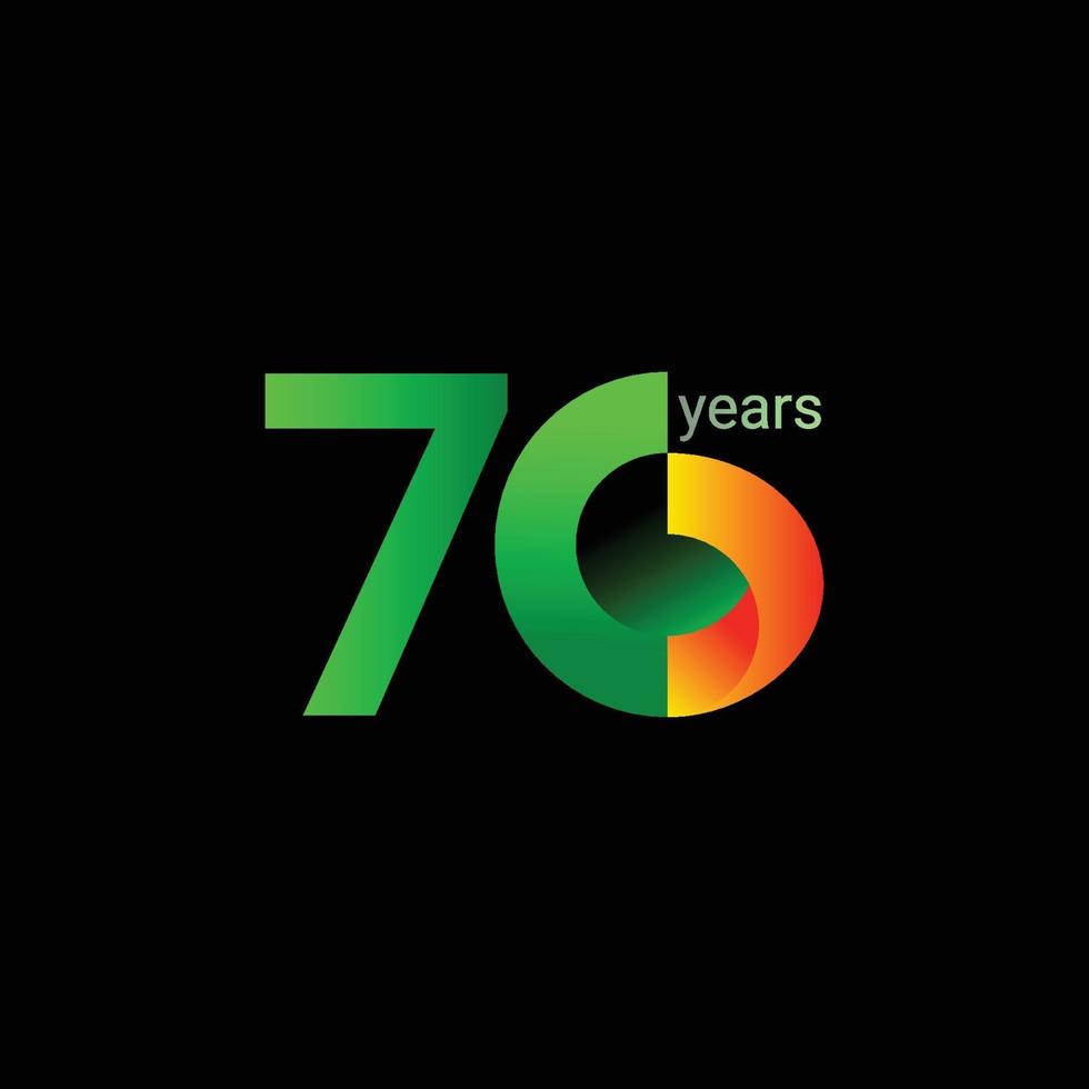 Ilustración de diseño de plantilla de vector de celebración de aniversario de 70 años