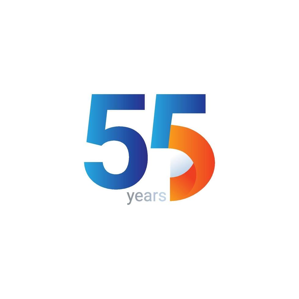 55 Years Anniversary Celebration Vector Template Design Illustration