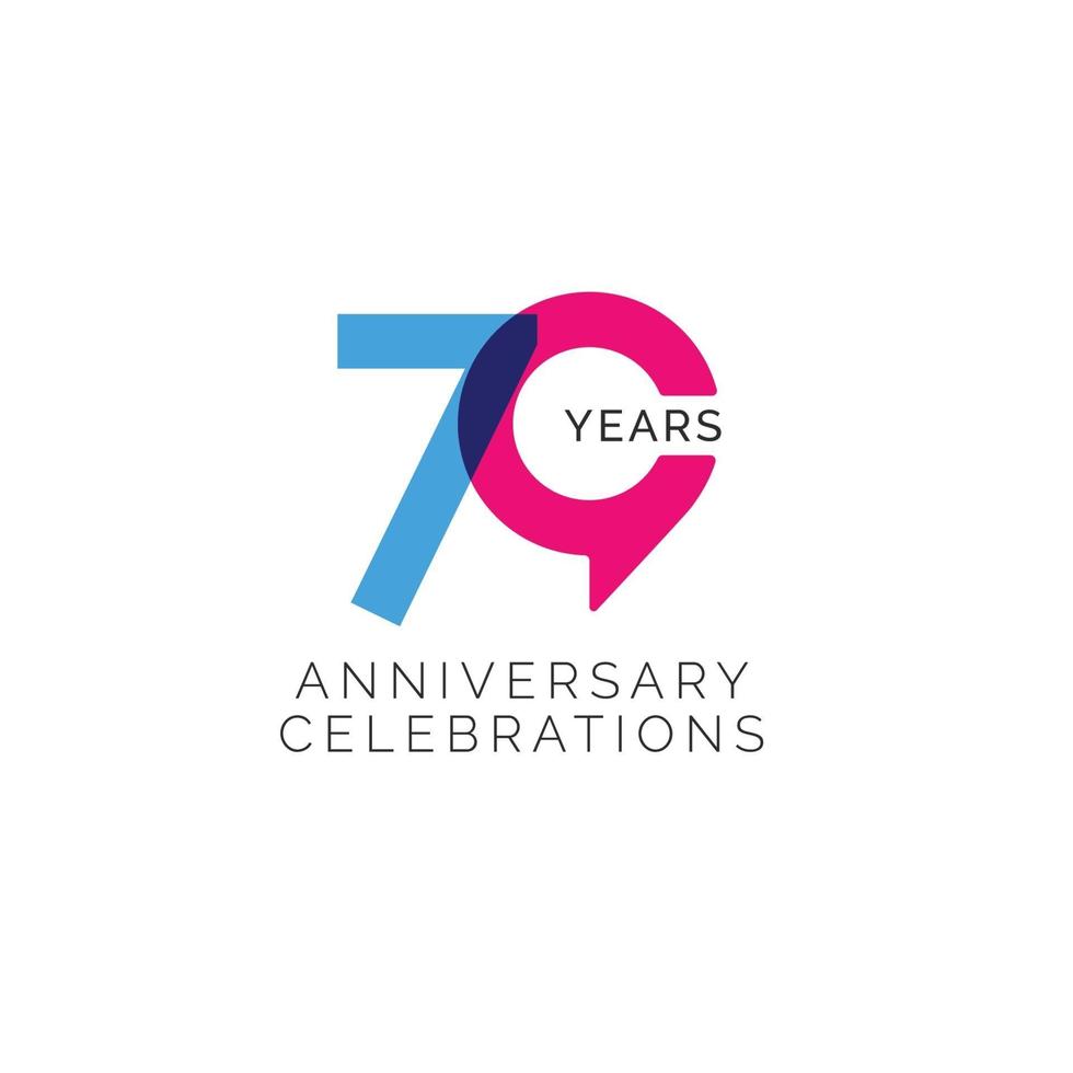 70 Years Anniversary Celebration Vector Template Design Illustration