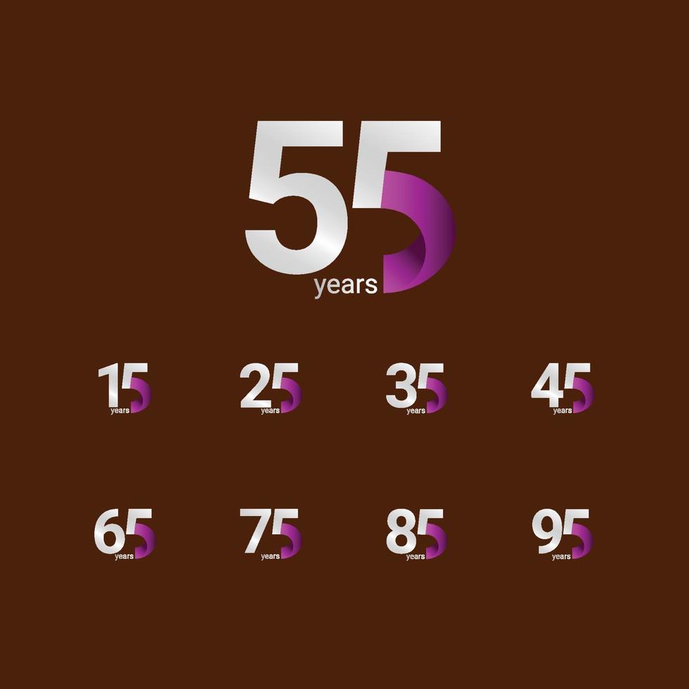 55 Years Anniversary Celebration Vector Template Design Illustration