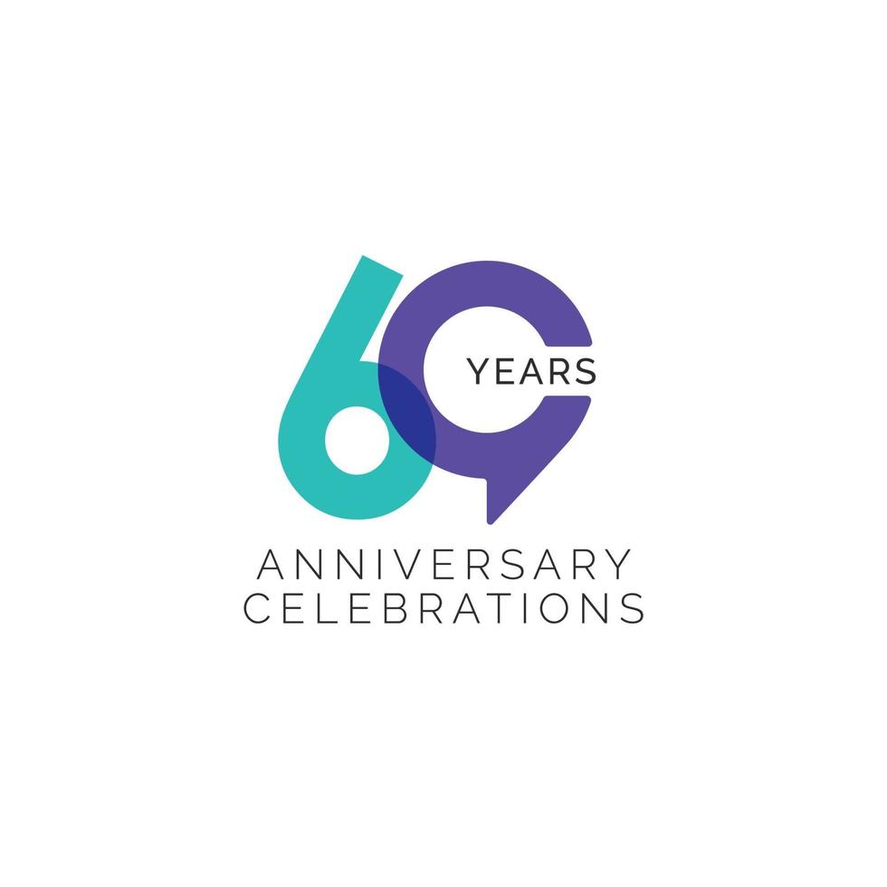 Ilustración de diseño de plantilla de vector de celebración de aniversario de 60 años