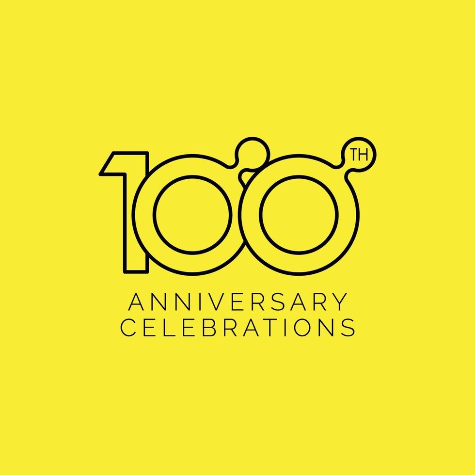 Ilustración de diseño de plantilla de vector de celebración de 100 aniversario