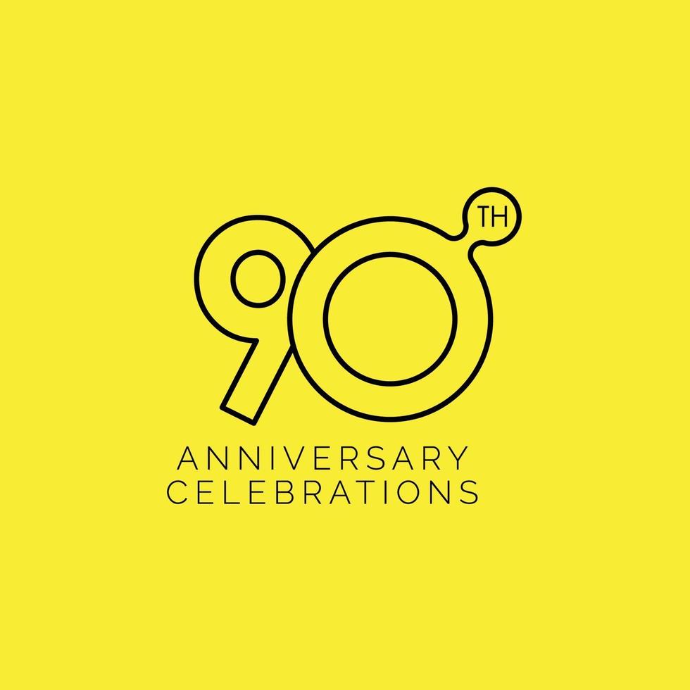 90 Th Anniversary Celebration Vector Template Design Illustration