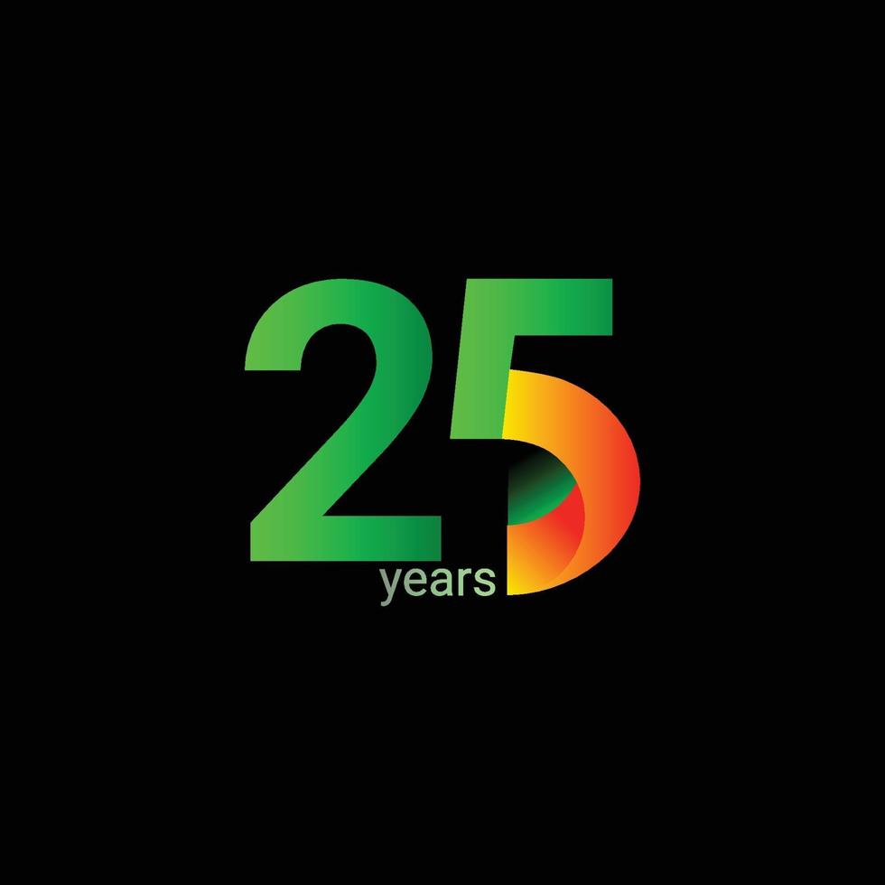 25 Years Anniversary Celebration Vector Template Design Illustration