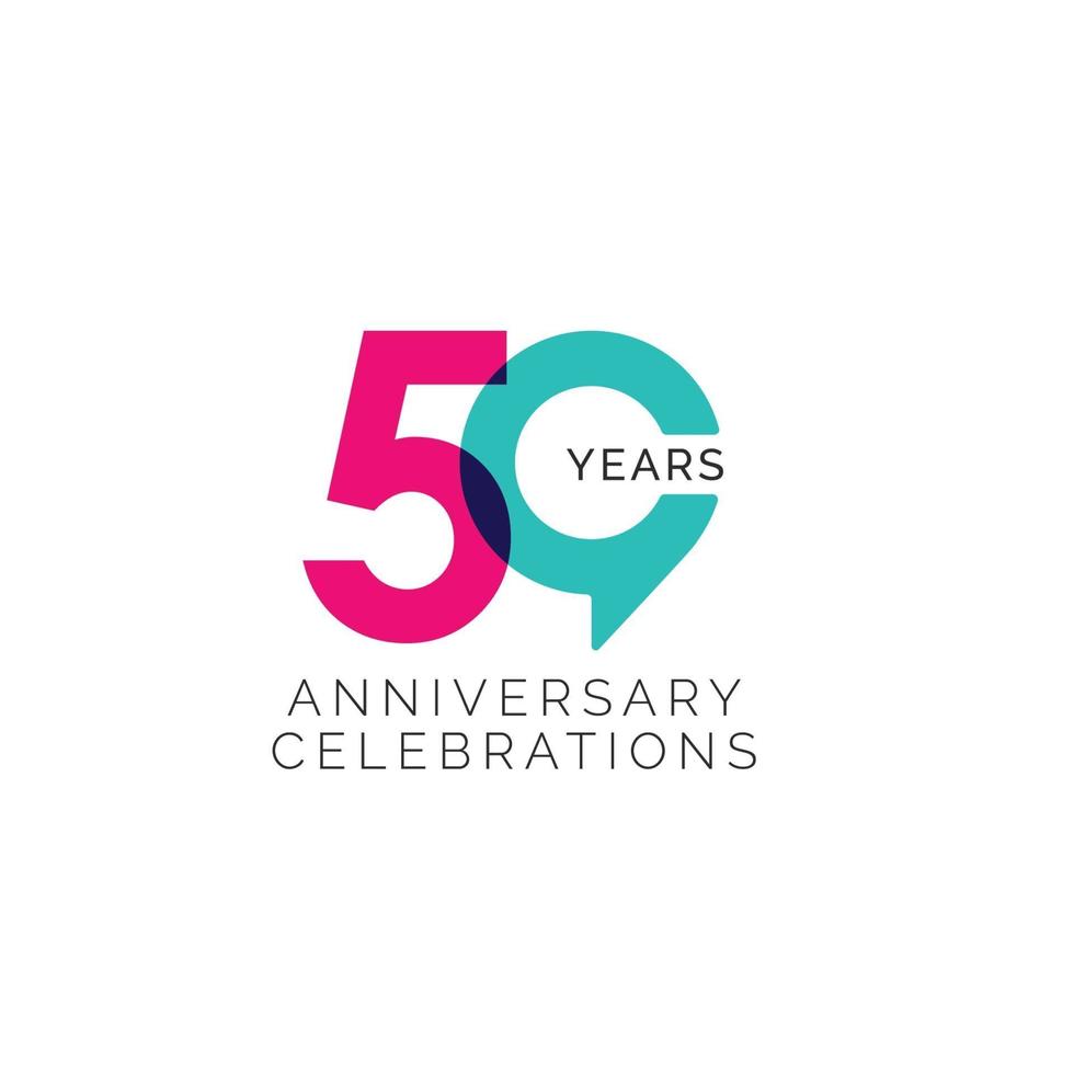 50 Years Anniversary Celebration Vector Template Design Illustration