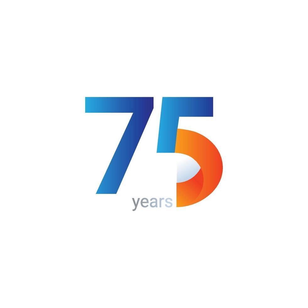 75 Years Anniversary Celebration Vector Template Design Illustration