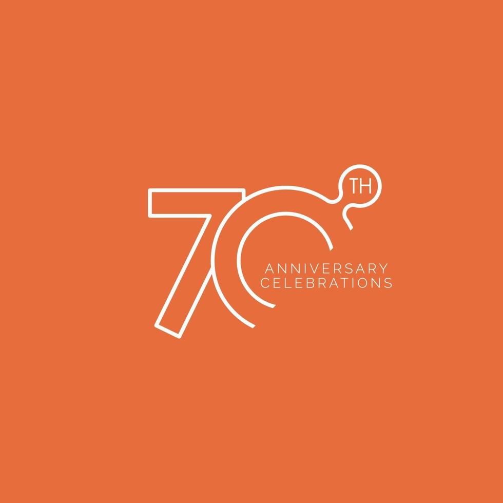 Ilustración de diseño de plantilla de vector de celebración de 70 aniversario