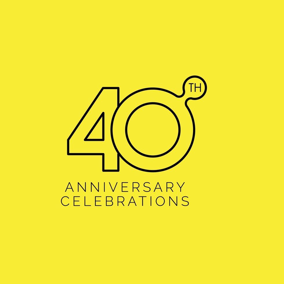 40 Th Anniversary Celebration Vector Template Design Illustration