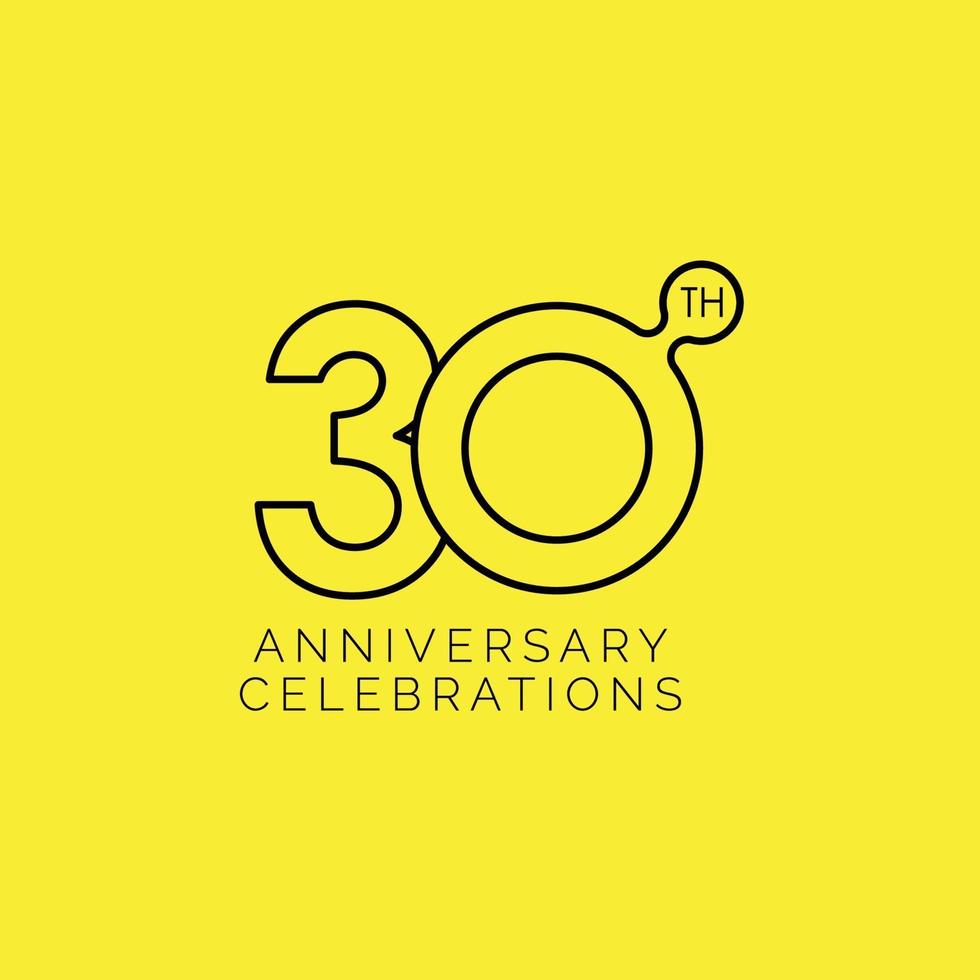 30 Th Anniversary Celebration Vector Template Design Illustration