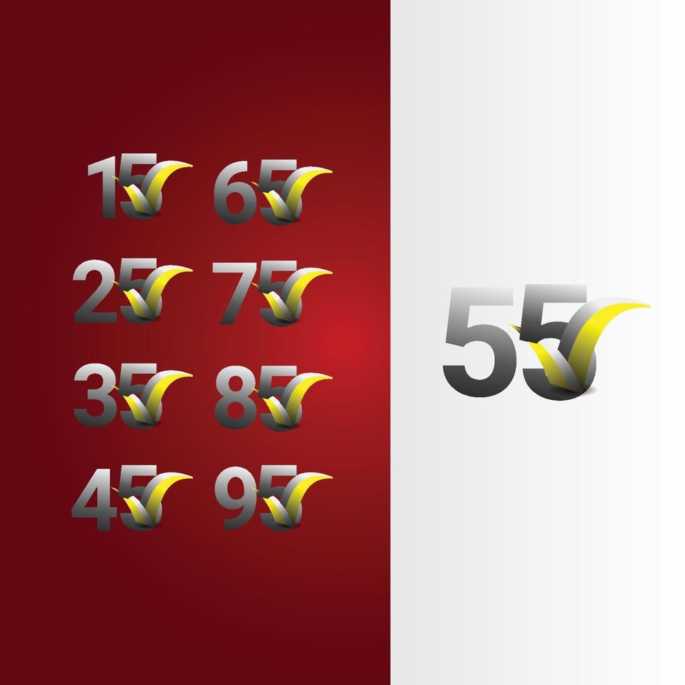 55 Years Anniversary Celebration Vector Template Design Illustration